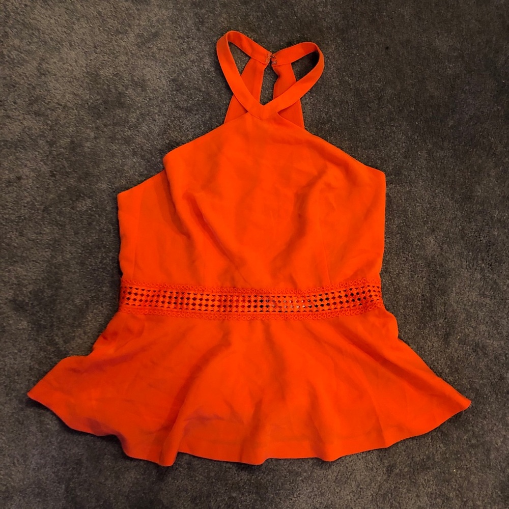 H&M Orange Peplum Top
